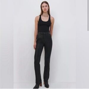 NWT Jonathan Simkhai Amelia Cutout Jeans in coated black